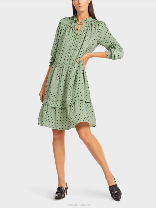 rochie cu buline Marc Cain menta pudra îmbrăcăminte 4826HH135