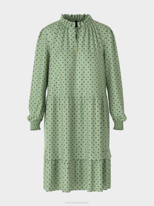 rochie cu buline Marc Cain menta pudra îmbrăcăminte 4826HH135