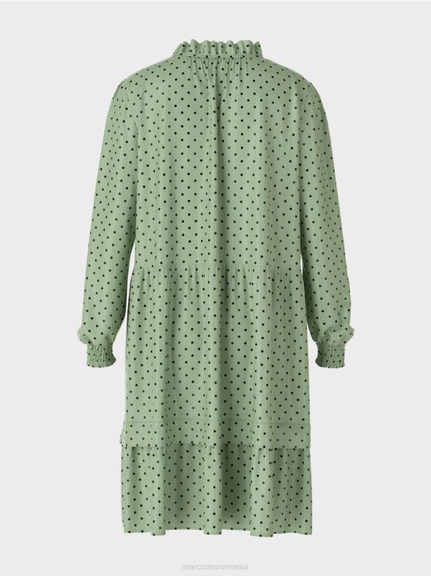 rochie cu buline Marc Cain menta pudra îmbrăcăminte 4826HH135