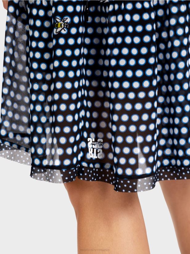 rochie cu buline din crep de vascoza Marc Cain negru îmbrăcăminte 4826HH120