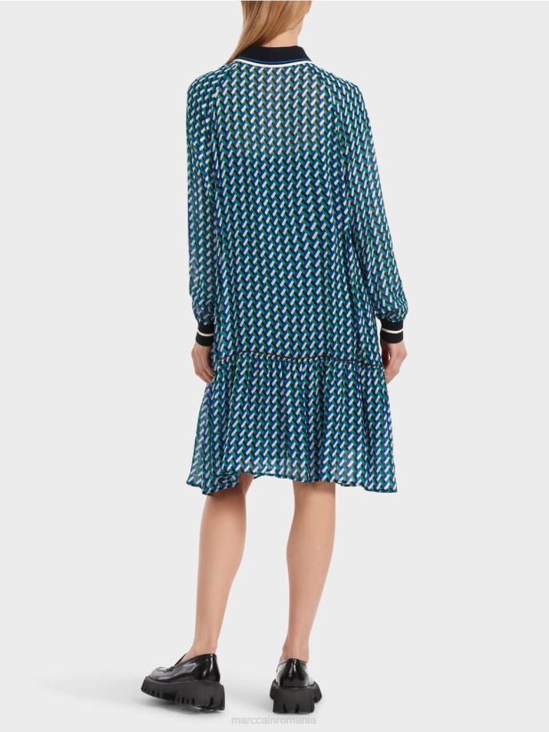 rochie cu design geometric peste tot Marc Cain smalț îmbrăcăminte 4826HH2