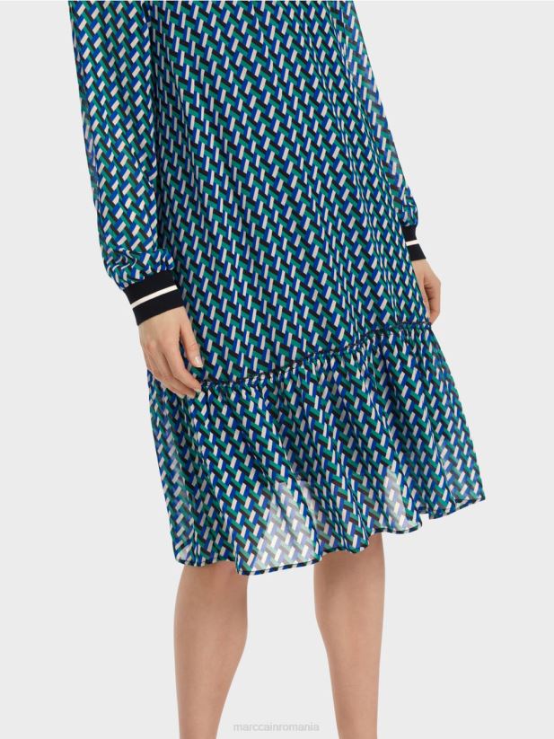 rochie cu design geometric peste tot Marc Cain smalț îmbrăcăminte 4826HH2