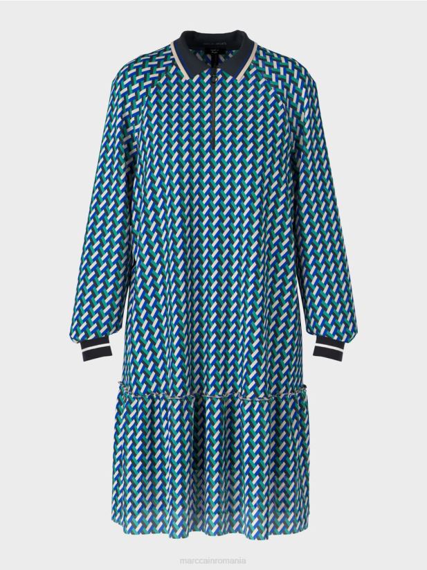 rochie cu design geometric peste tot Marc Cain smalț îmbrăcăminte 4826HH2