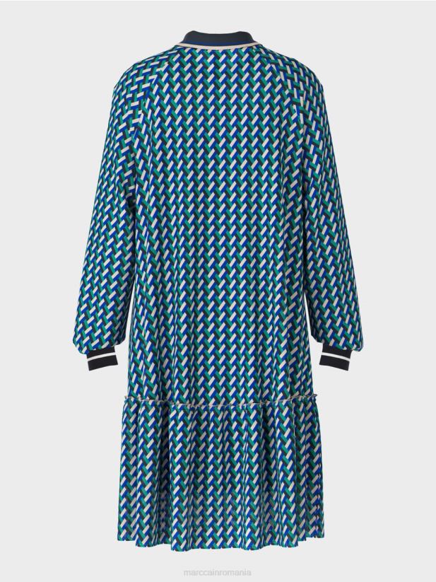 rochie cu design geometric peste tot Marc Cain smalț îmbrăcăminte 4826HH2