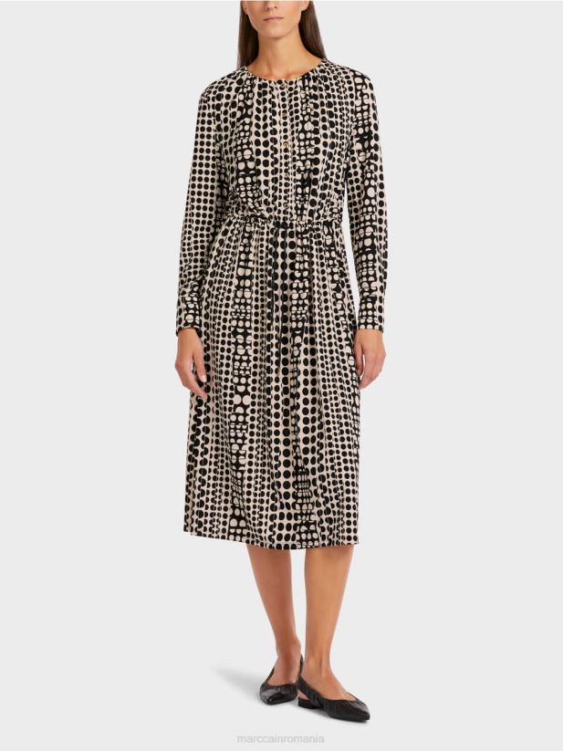 rochie cu design op-art Marc Cain negru îmbrăcăminte 4826HH131