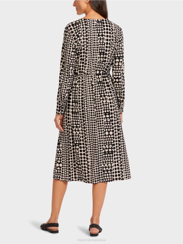 rochie cu design op-art Marc Cain negru îmbrăcăminte 4826HH131