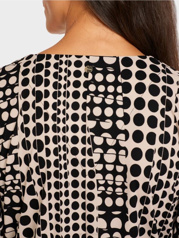 rochie cu design op-art Marc Cain negru îmbrăcăminte 4826HH131