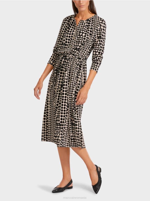 rochie cu design op-art Marc Cain negru îmbrăcăminte 4826HH131