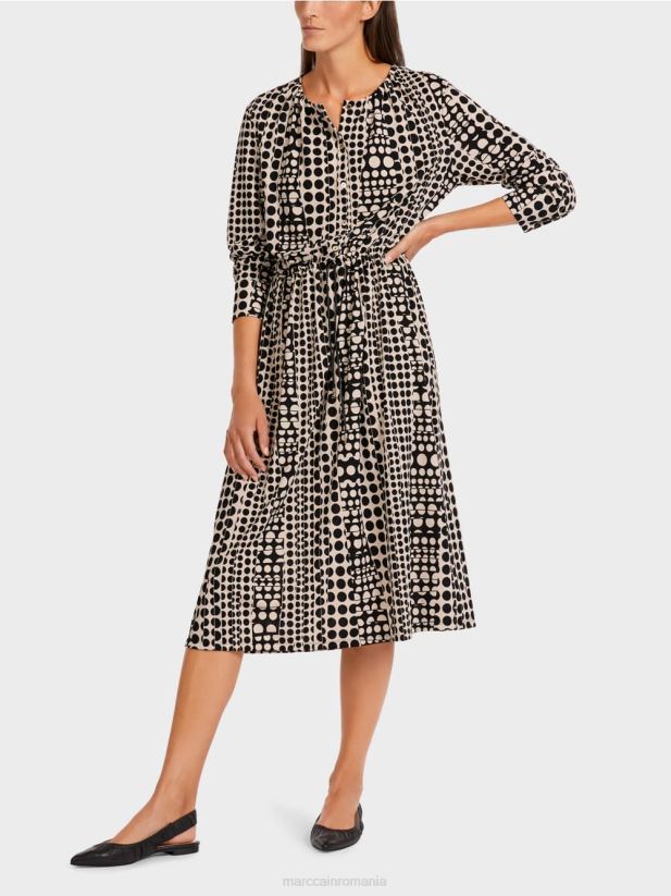 rochie cu design op-art Marc Cain negru îmbrăcăminte 4826HH131