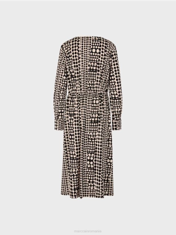 rochie cu design op-art Marc Cain negru îmbrăcăminte 4826HH131