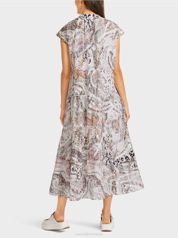 rochie cu etaje asimetrice Marc Cain aproape alb îmbrăcăminte 4826HH98