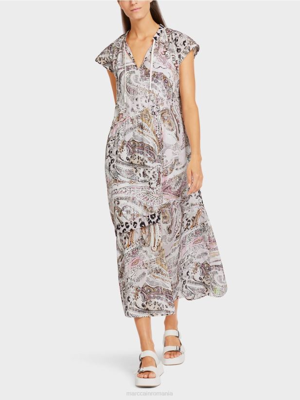 rochie cu etaje asimetrice Marc Cain aproape alb îmbrăcăminte 4826HH98