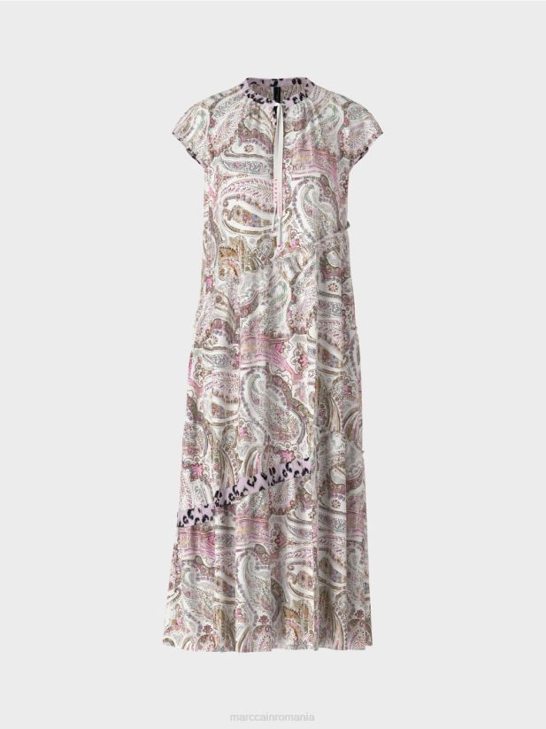 rochie cu etaje asimetrice Marc Cain aproape alb îmbrăcăminte 4826HH98