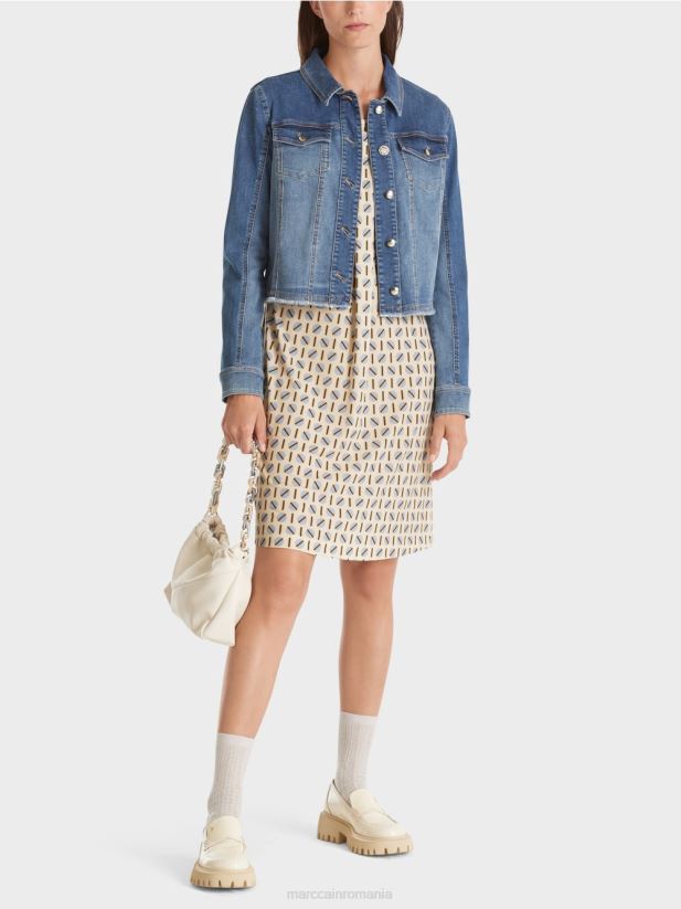 rochie cu imprimeu buline Marc Cain crema inchisa îmbrăcăminte 4826HH22