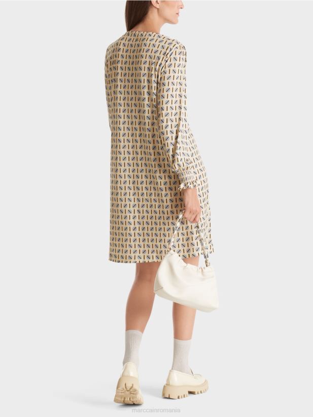 rochie cu imprimeu buline Marc Cain crema inchisa îmbrăcăminte 4826HH22