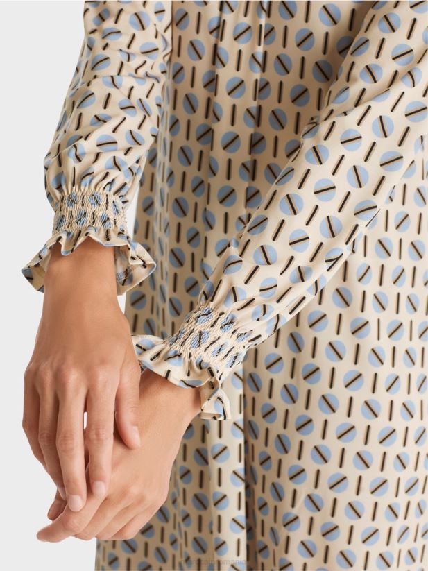 rochie cu imprimeu buline Marc Cain crema inchisa îmbrăcăminte 4826HH22