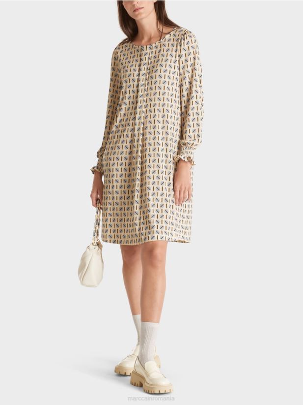 rochie cu imprimeu buline Marc Cain crema inchisa îmbrăcăminte 4826HH22