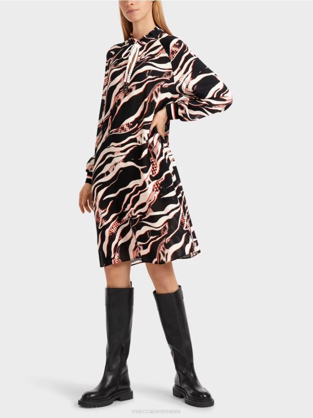 rochie cu imprimeu de blană animală Marc Cain campari îmbrăcăminte 4826HH15