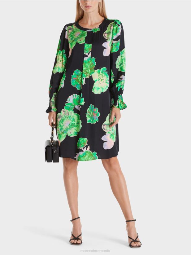 rochie cu imprimeu floral Marc Cain negru îmbrăcăminte 4826HH13
