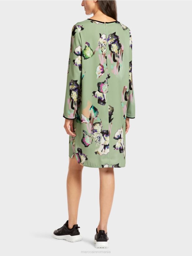 rochie cu imprimeu peste tot Marc Cain menta pudra îmbrăcăminte 4826HH133