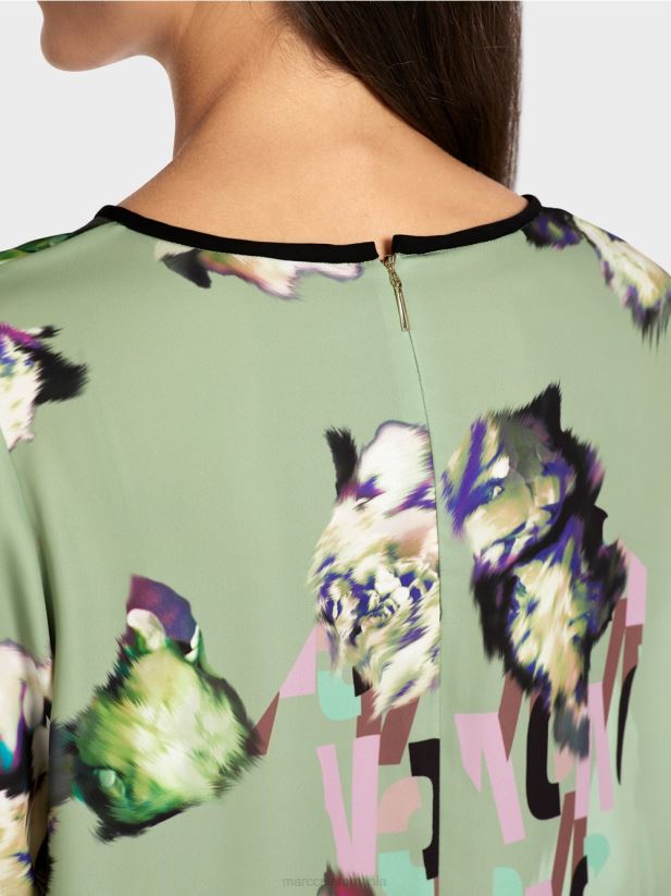 rochie cu imprimeu peste tot Marc Cain menta pudra îmbrăcăminte 4826HH133