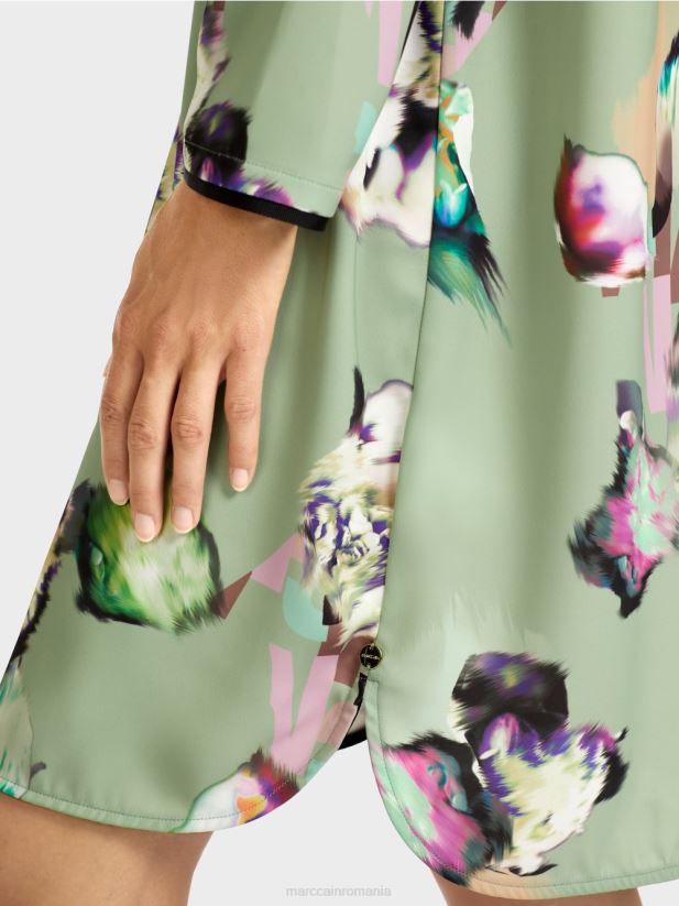 rochie cu imprimeu peste tot Marc Cain menta pudra îmbrăcăminte 4826HH133