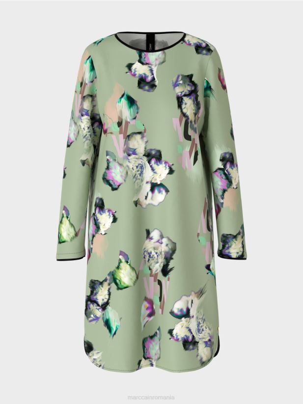 rochie cu imprimeu peste tot Marc Cain menta pudra îmbrăcăminte 4826HH133