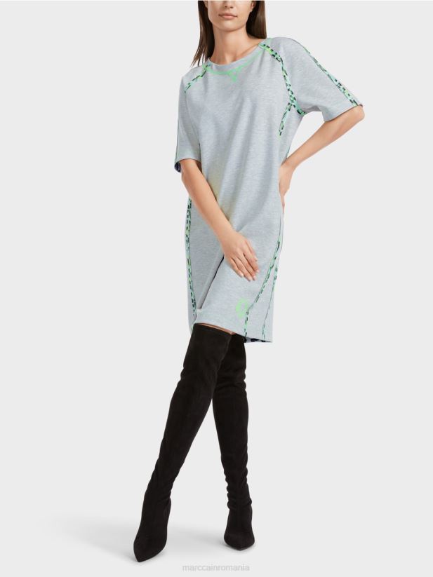 rochie cu maneci raglan Marc Cain gri argintiu îmbrăcăminte 4826HH30