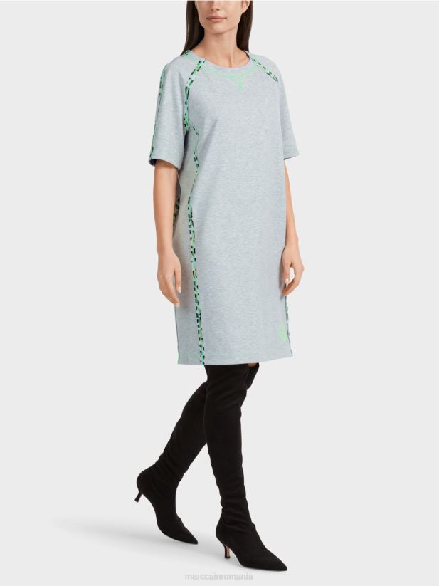 rochie cu maneci raglan Marc Cain gri argintiu îmbrăcăminte 4826HH30
