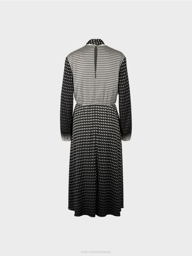 rochie cu mix de modele Marc Cain negru îmbrăcăminte 4826HH144