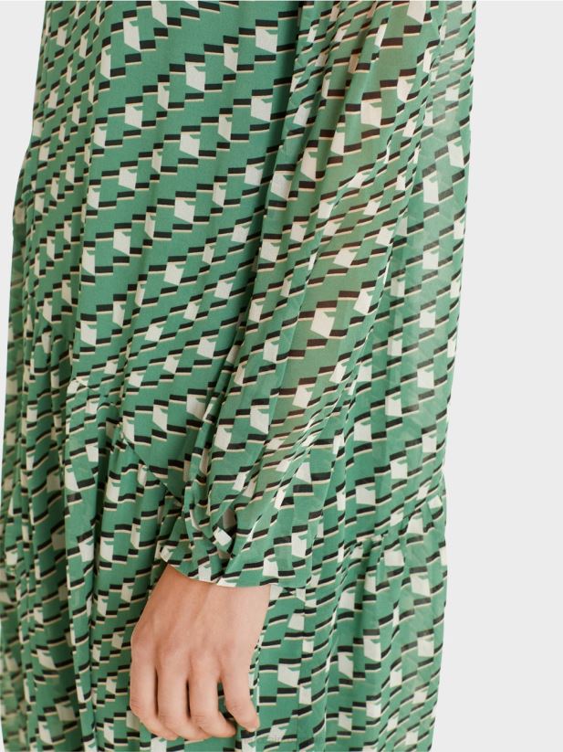 rochie cu model grafic Marc Cain mușchi verde îmbrăcăminte 4826HH129