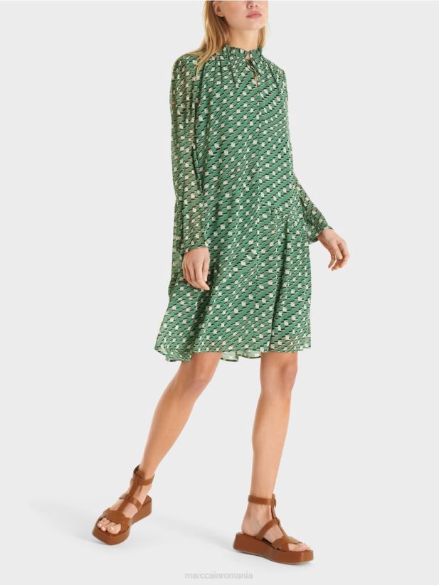 rochie cu model grafic Marc Cain mușchi verde îmbrăcăminte 4826HH129