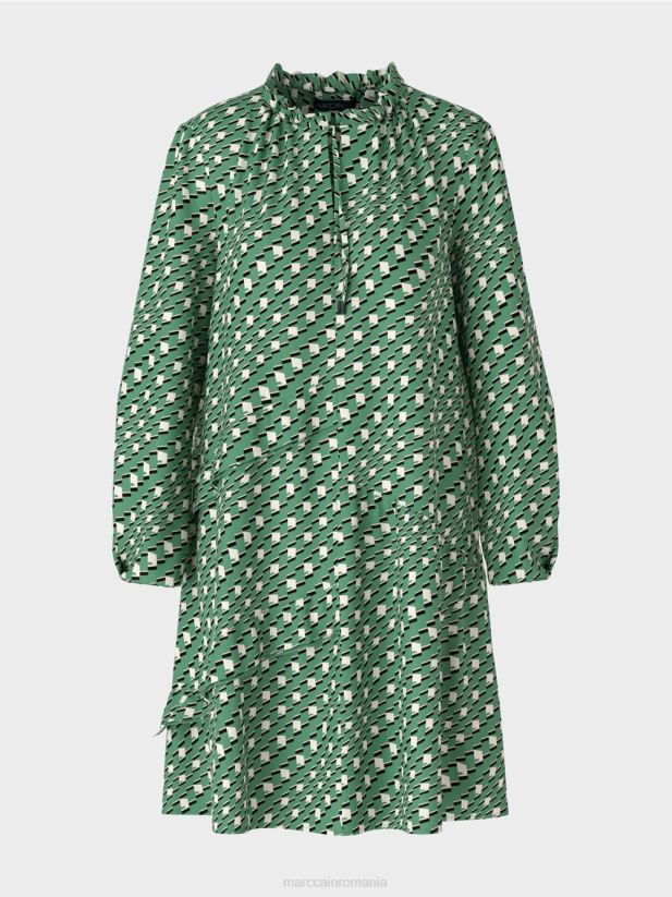 rochie cu model grafic Marc Cain mușchi verde îmbrăcăminte 4826HH129
