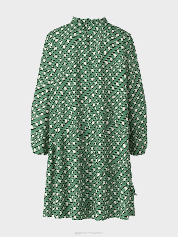 rochie cu model grafic Marc Cain mușchi verde îmbrăcăminte 4826HH129