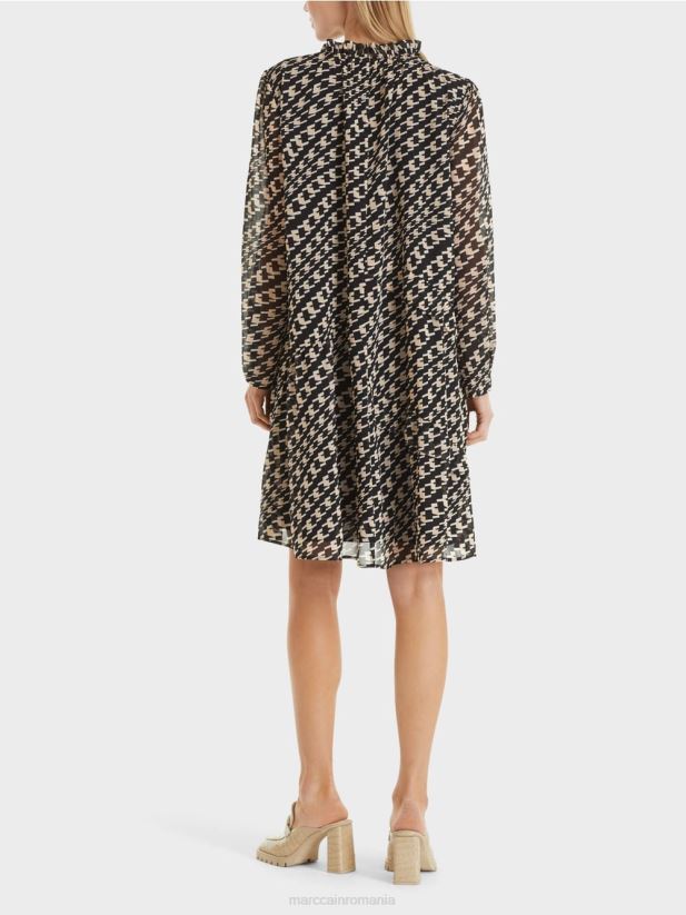 rochie cu model grafic Marc Cain negru îmbrăcăminte 4826HH126