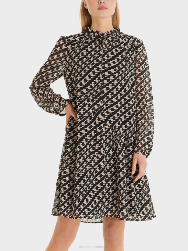 rochie cu model grafic Marc Cain negru îmbrăcăminte 4826HH126