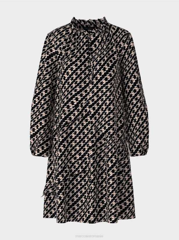 rochie cu model grafic Marc Cain negru îmbrăcăminte 4826HH126