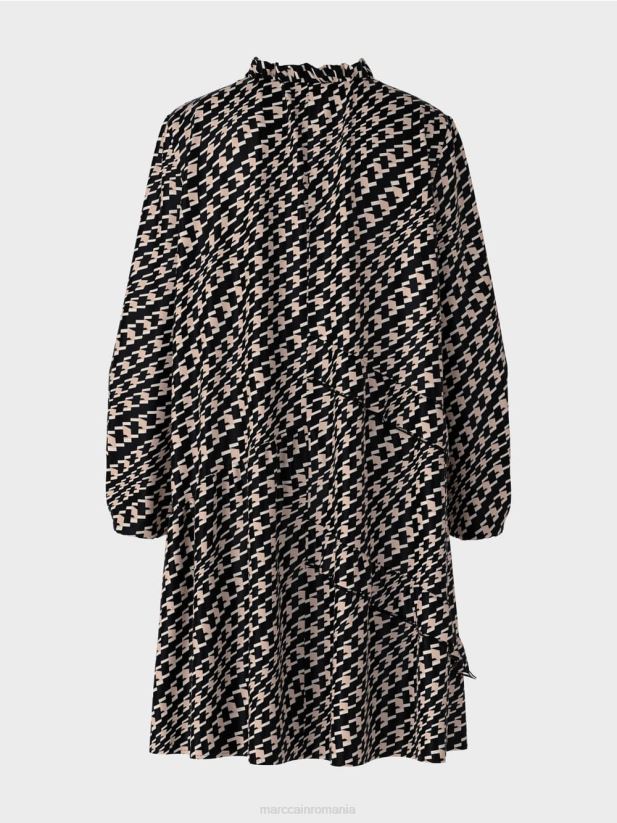 rochie cu model grafic Marc Cain negru îmbrăcăminte 4826HH126