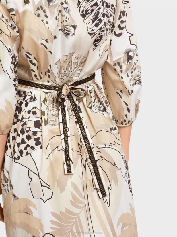 rochie cu talie de imperiu Marc Cain nisip adânc îmbrăcăminte 4826HH86
