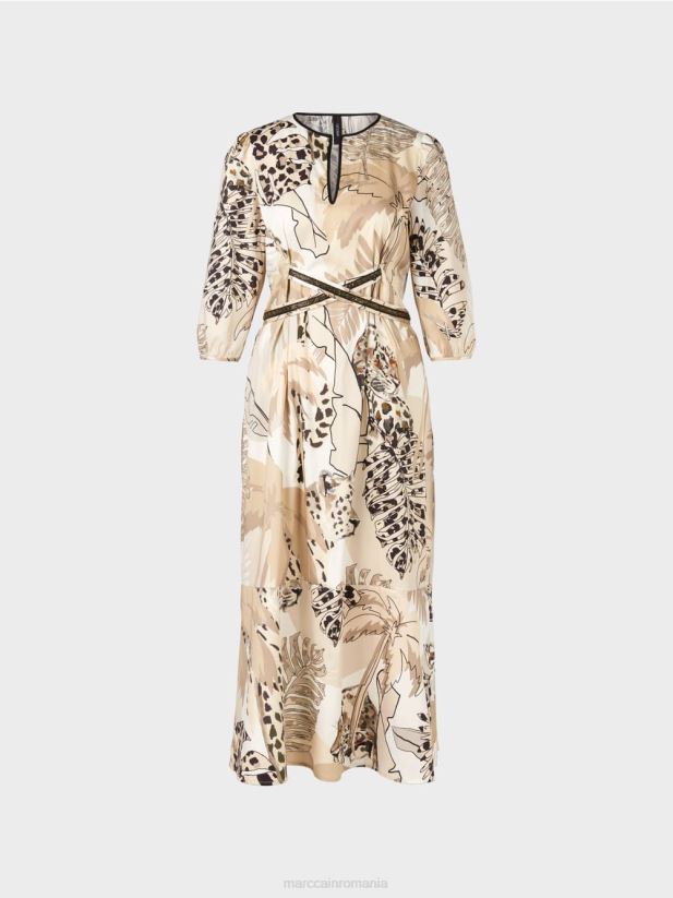 rochie cu talie de imperiu Marc Cain nisip adânc îmbrăcăminte 4826HH86