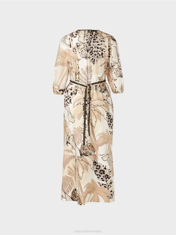 rochie cu talie de imperiu Marc Cain nisip adânc îmbrăcăminte 4826HH86