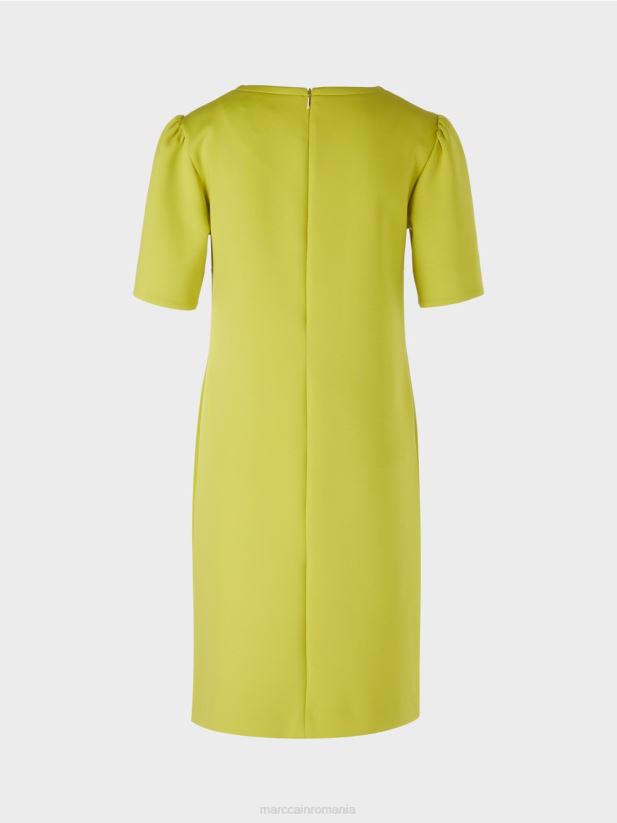 rochie cu umăr accentuat Marc Cain verde măsliniu strălucitor îmbrăcăminte 4826HH40