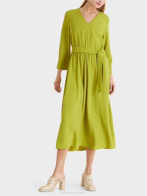 rochie curgătoare Marc Cain verde măsliniu strălucitor îmbrăcăminte 4826HH43