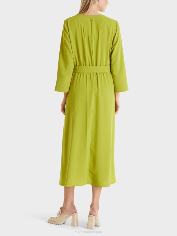 rochie curgătoare Marc Cain verde măsliniu strălucitor îmbrăcăminte 4826HH43