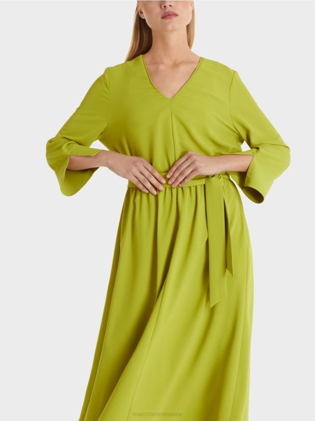 rochie curgătoare Marc Cain verde măsliniu strălucitor îmbrăcăminte 4826HH43