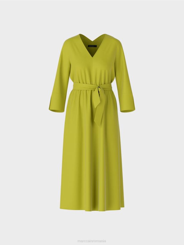 rochie curgătoare Marc Cain verde măsliniu strălucitor îmbrăcăminte 4826HH43