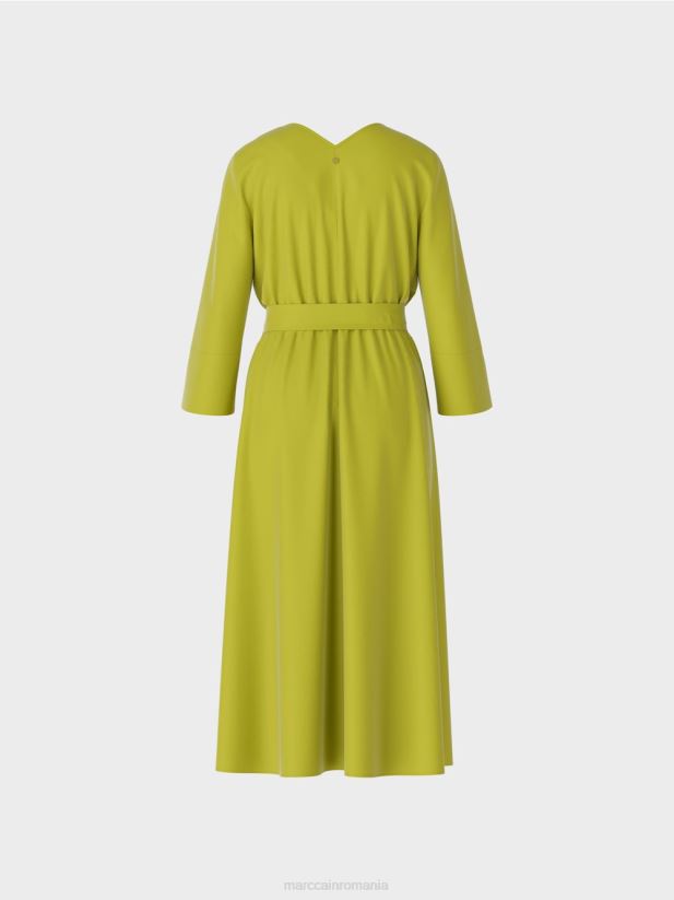 rochie curgătoare Marc Cain verde măsliniu strălucitor îmbrăcăminte 4826HH43