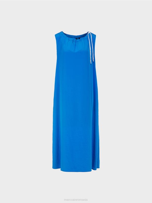 rochie de culoare simplă în formă evazată Marc Cain parașutist nou îmbrăcăminte 4826HH57