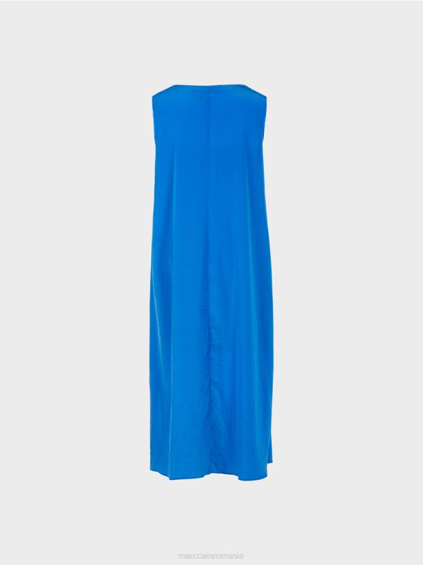 rochie de culoare simplă în formă evazată Marc Cain parașutist nou îmbrăcăminte 4826HH57