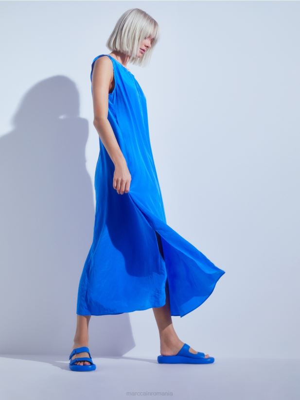 rochie de culoare simplă în formă evazată Marc Cain parașutist nou îmbrăcăminte 4826HH57